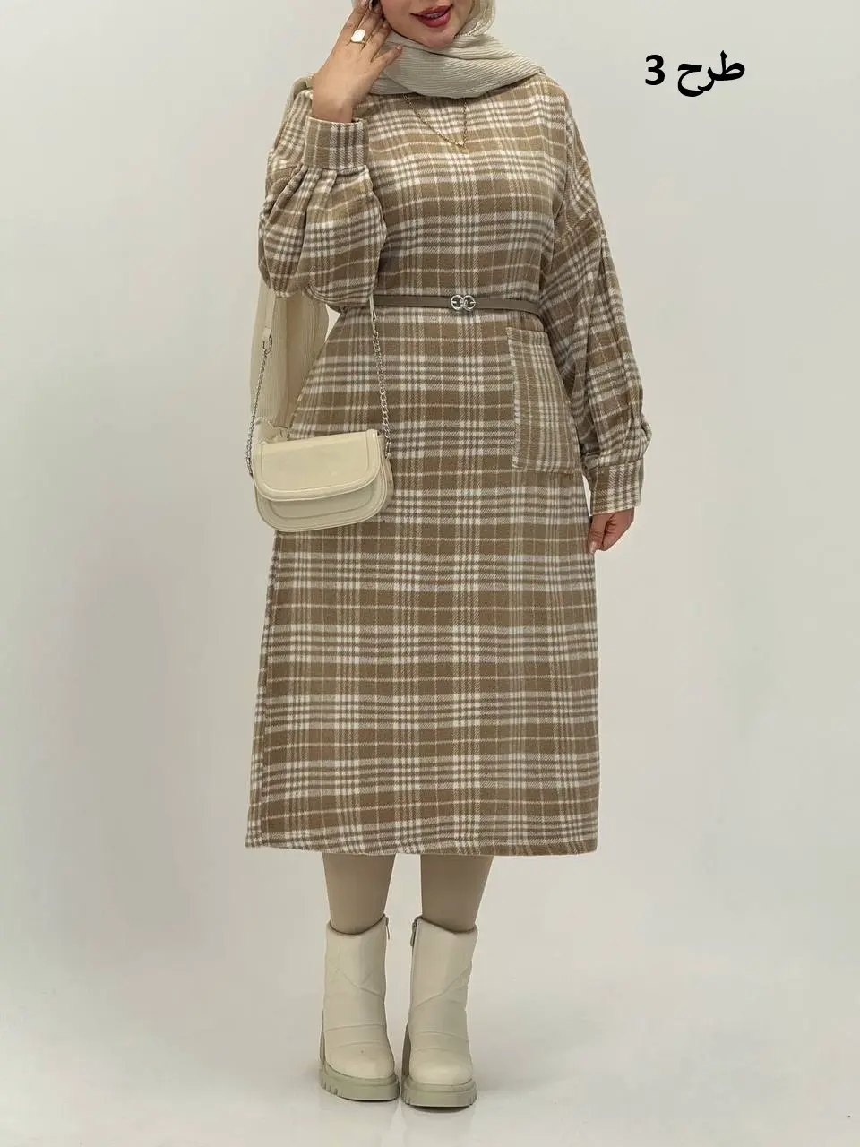 3593-کفتان چهارخونه پشمی